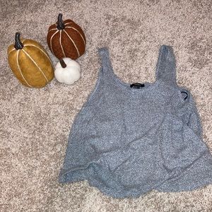 Flowy Gray Crop Tank Top